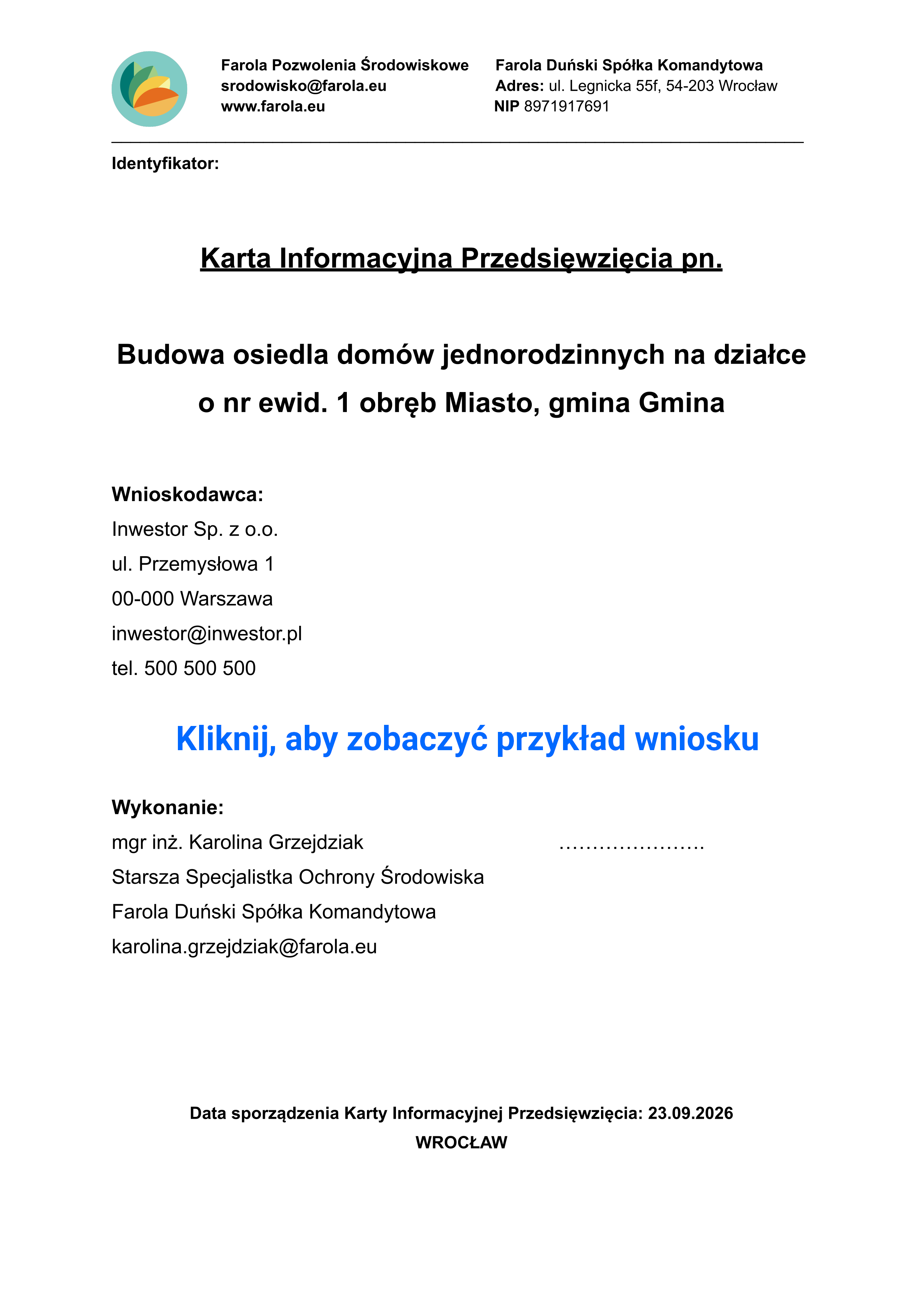 przykład KIP